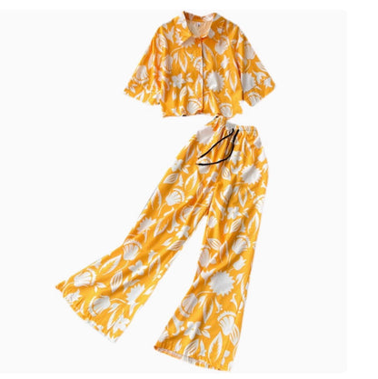 Polo imprimé et pantalon, 2 pièces