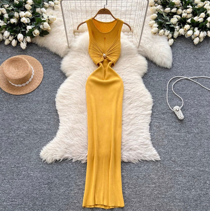 Premium Sleeveless Knotted Knit Dress
