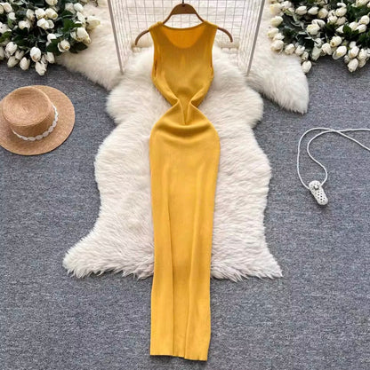 Premium Sleeveless Knotted Knit Dress