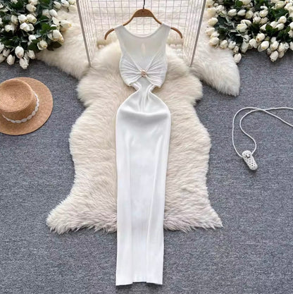 Premium Sleeveless Knotted Knit Dress