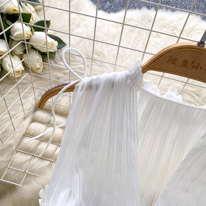 Korean Style V-neck Pleated Top