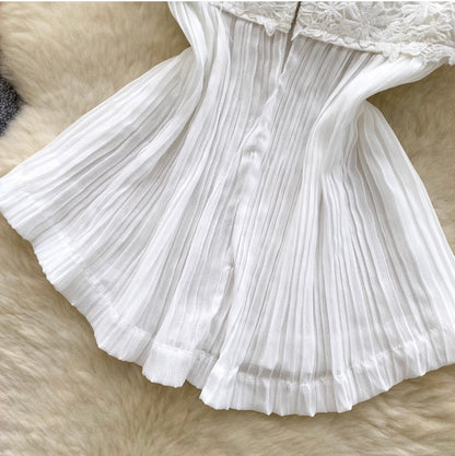 Korean Style V-neck Pleated Top