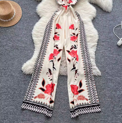 Vacation Floral Printed Slip Jumpsuit