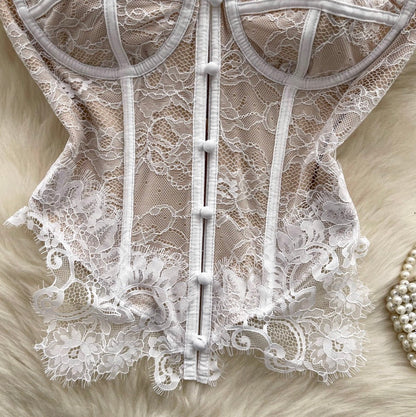 Premium Lace Patchwork Bustier Top