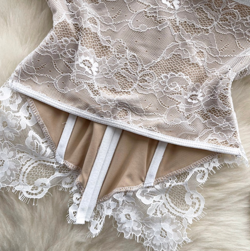 Premium Lace Patchwork Bustier Top