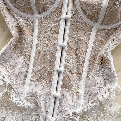 Premium Lace Patchwork Bustier Top