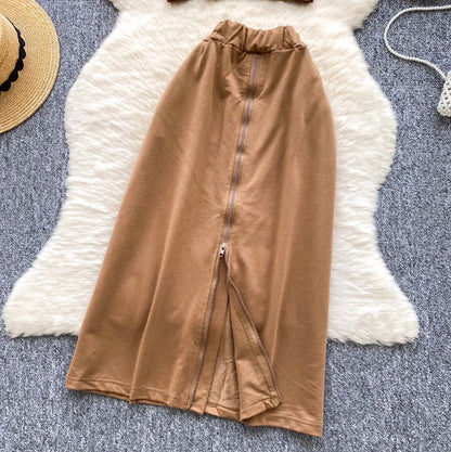 Painting Printed T-shirt & Split Skirt Set