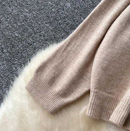 Polo Cardigan & Knit Trousers 2Pcs