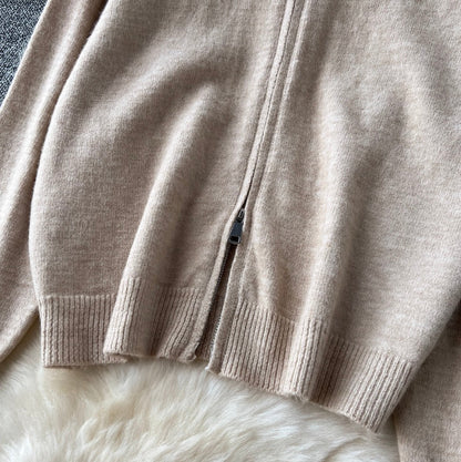 Polo Cardigan & Knit Trousers 2Pcs