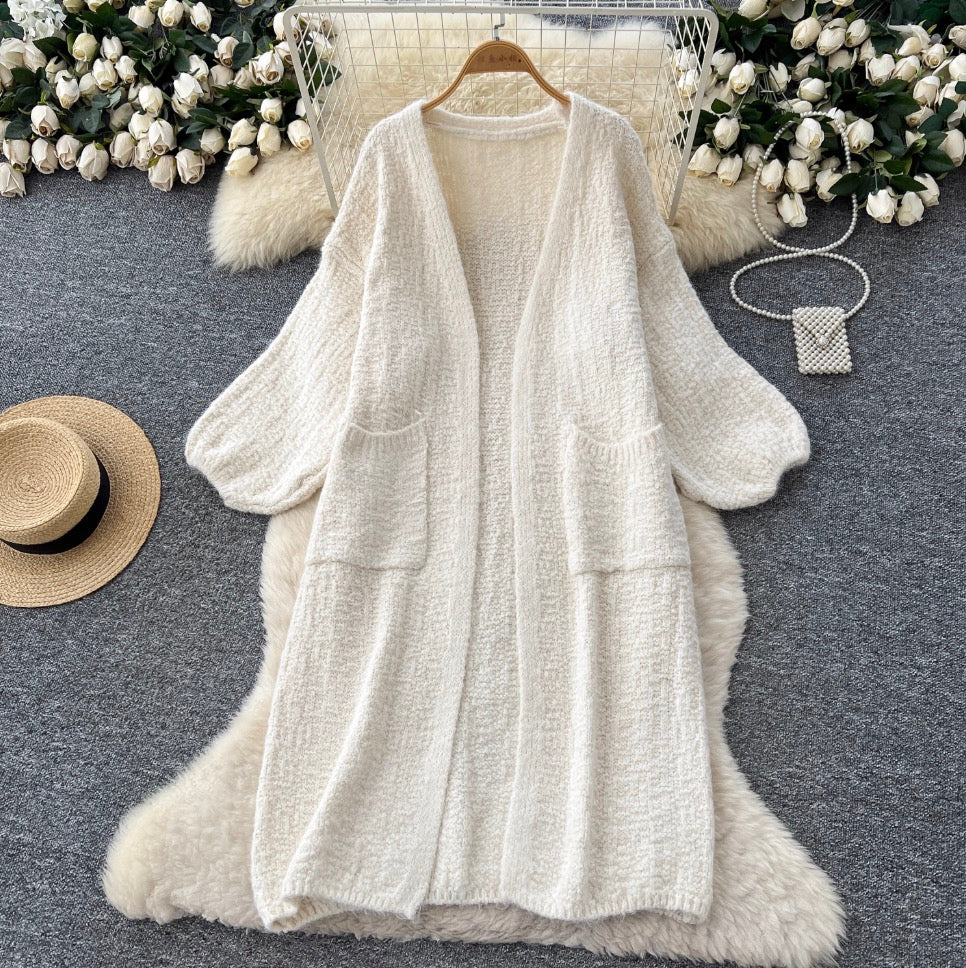 Soft Cardigan & Vest Dress 2Pcs