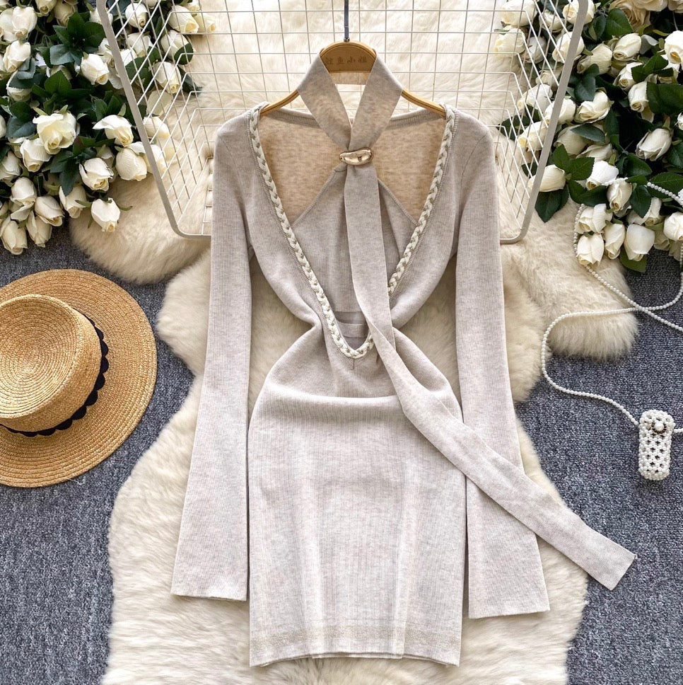 Niche Halter Dress & Outwear Knitted Dress