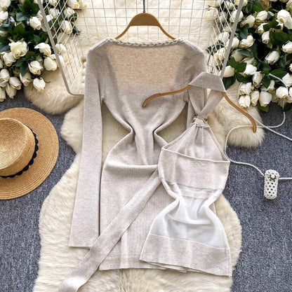 Niche Halter Dress & Outwear Knitted Dress