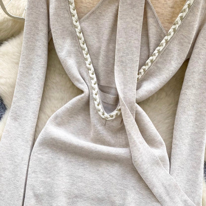 Niche Halter Dress & Outwear Knitted Dress