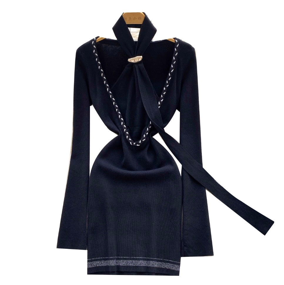 Niche Halter Dress & Outwear Knitted Dress