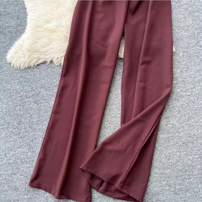 Suit-collar Blazer & Trousers OL 2Pcs