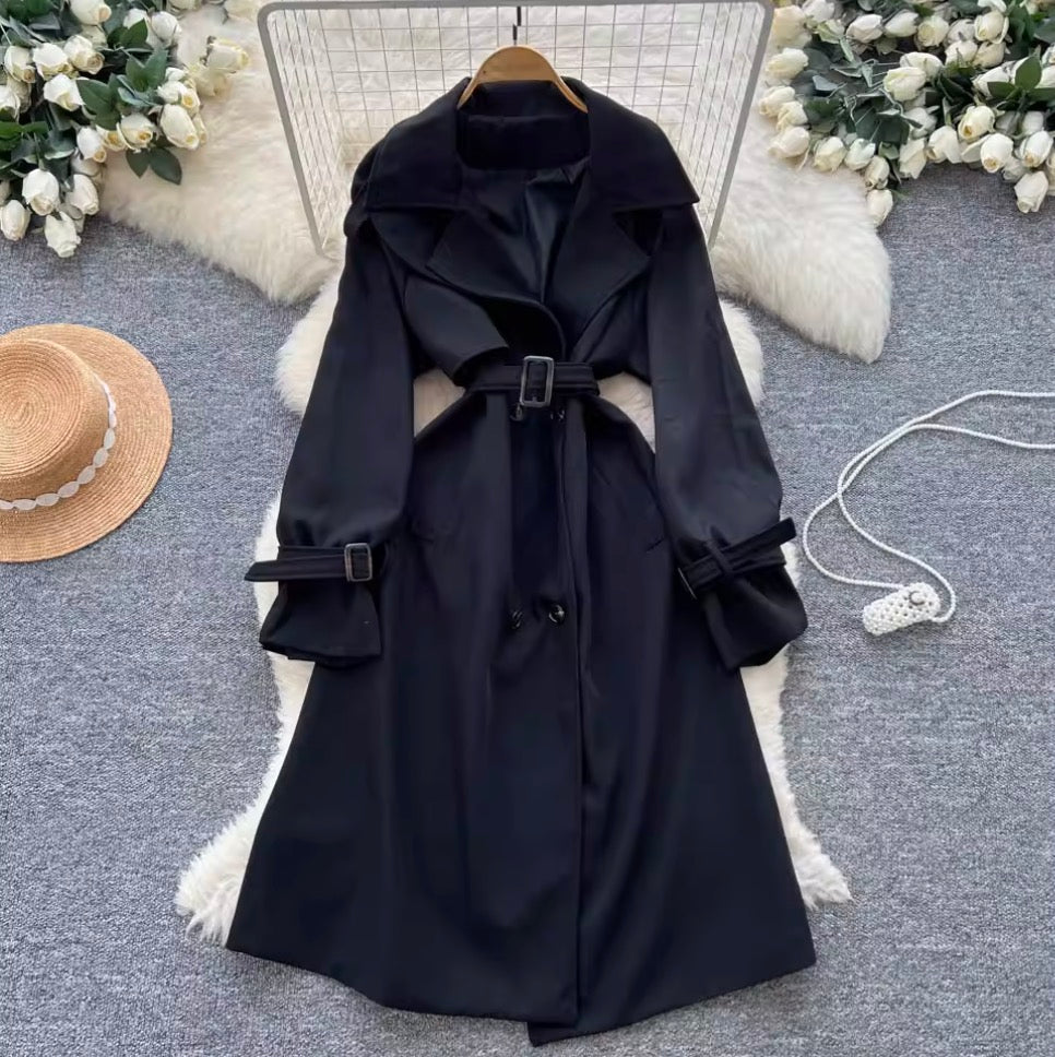 Suit Collar Double-breasted Dress