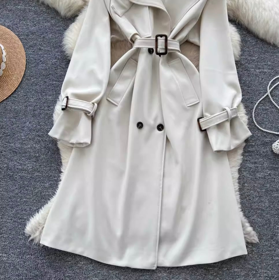 Suit Collar Double-breasted Dress