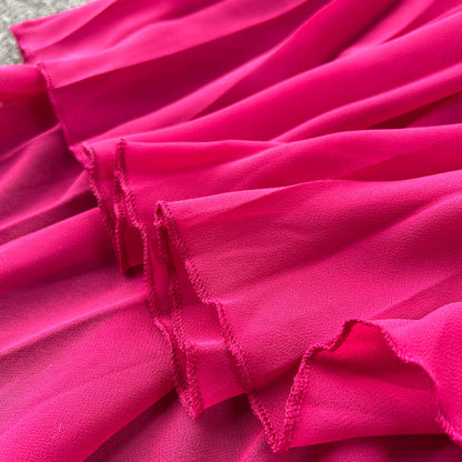 Premium Strap Pleated Cocktail Dress