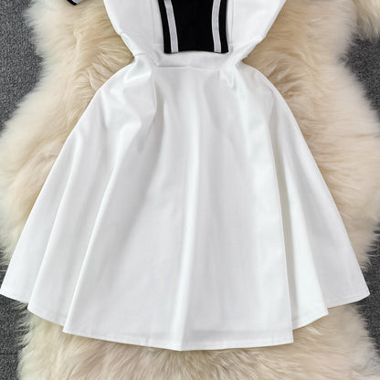 Korean Style Navy Collar Dress