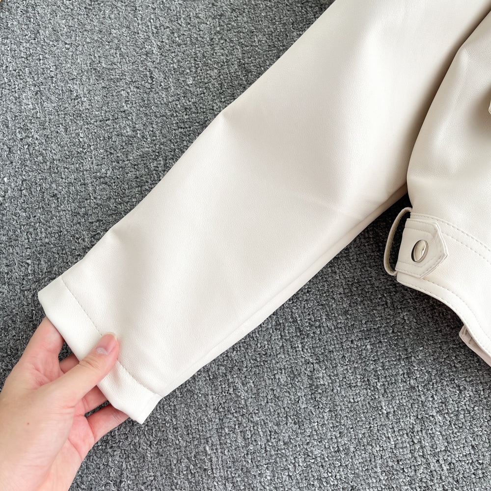 Vintage Short Pu Leather Jacket