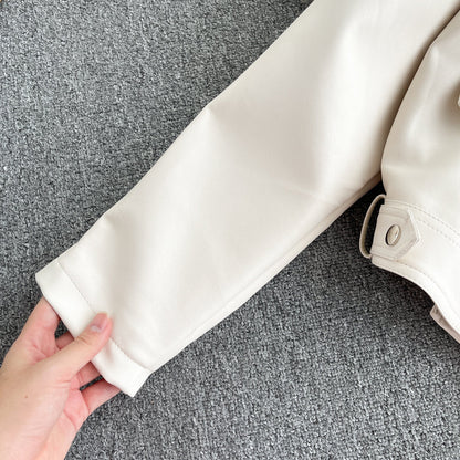 Vintage Short Pu Leather Jacket