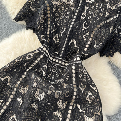 Delicate Lace-Trimmed Sheath Dress