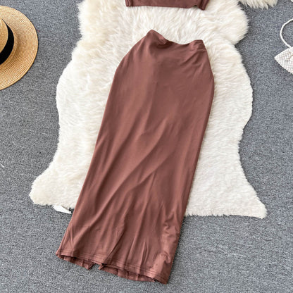 Crossover Tank Top&Bustier 2Pcs Set