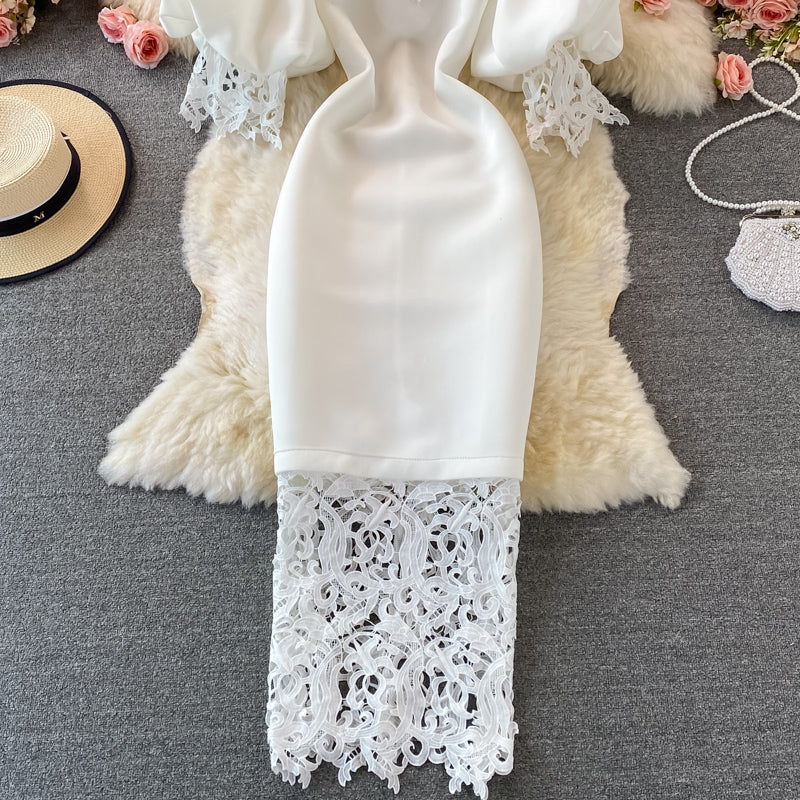 Vintage Lace Off-the-shoulder Dress