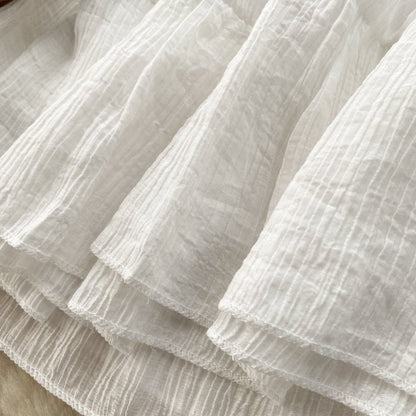 Sweetie Lace-up Ruffled White Dress