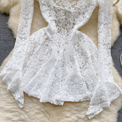 Wisteria Lace Bell-Sleeve Dress