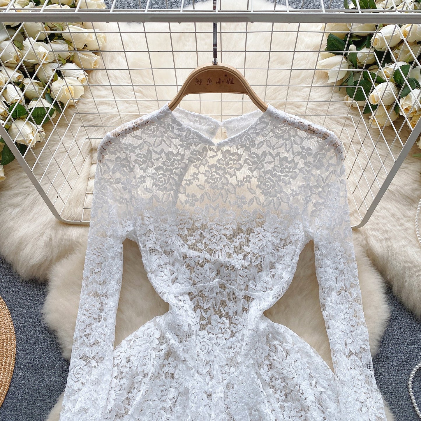 Wisteria Lace Bell-Sleeve Dress