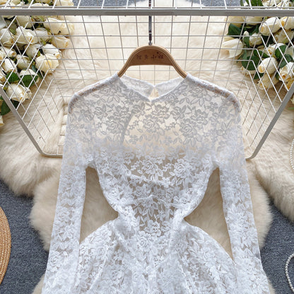 Wisteria Lace Bell-Sleeve Dress