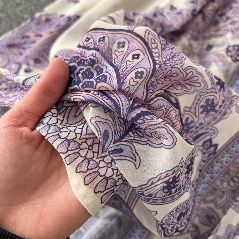 Courtly Floral Printed Chiffon Dress