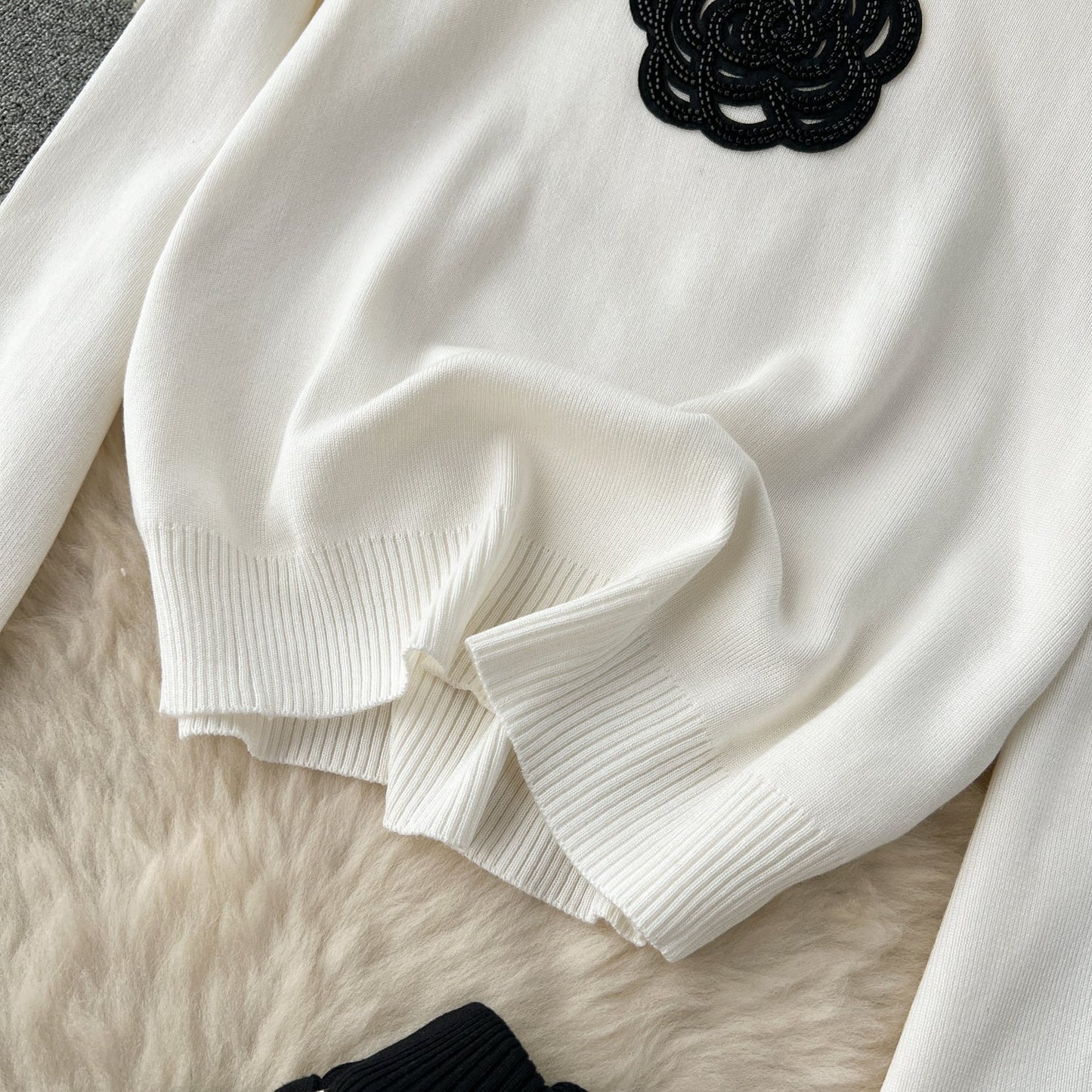 Round Collar Sweater&Skirt Knitted 2Pcs