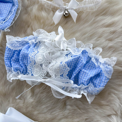 Lace Ruffle Maid Uniform 2Pcs Set