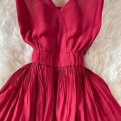 Multicolor Sling Pleated Dress