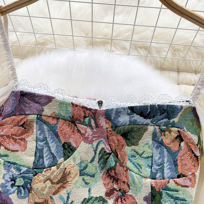 2pcs Bubble-sleeve Top with Pleated Skirt