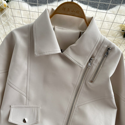 Vintage Short Pu Leather Jacket