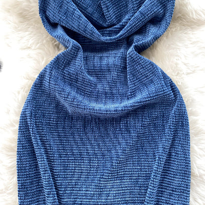 True Navy Crisscross Strap Slip Dress