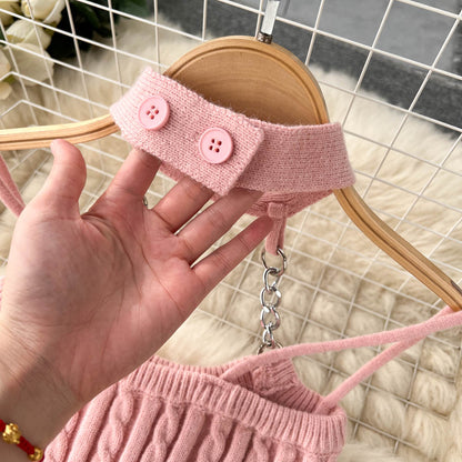 Halter Sweater Top & Cardigan 2Pcs
