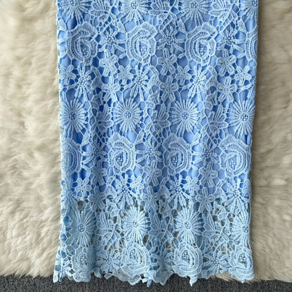 Vintage Crochet Lace Sleeveless Dress