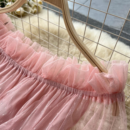 Ruffled Tulle Maxi Dress