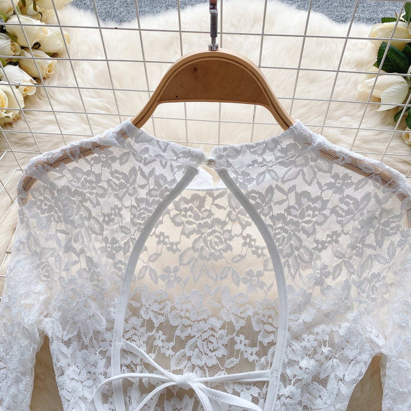 Wisteria Lace Bell-Sleeve Dress