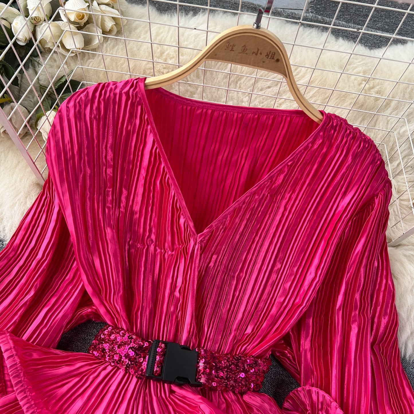 Glam Ruffle Blouse & Sequin Skirt Ensemble