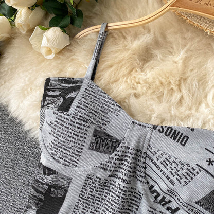 Newspaper Print Camisole