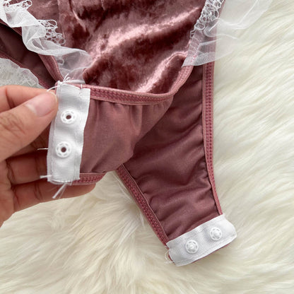 Sexy Pink Rabbit Girl Velvet Jumpsuit