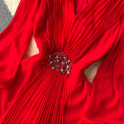 Glamour Sparkle Flare Sleeve Dress