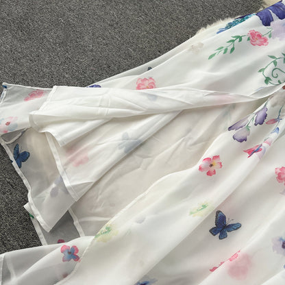 Fairy Off-shoulder Floral Chiffon Dress