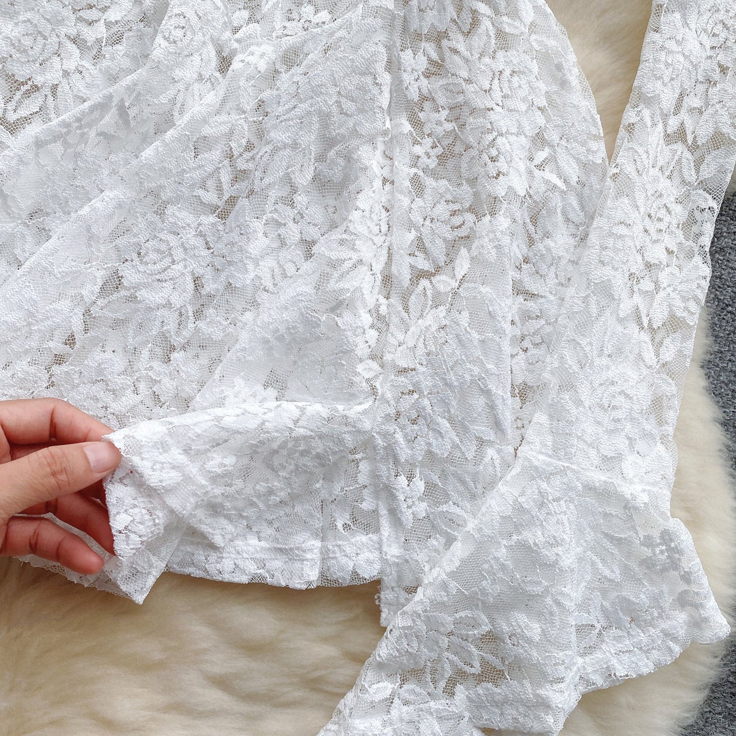 Wisteria Lace Bell-Sleeve Dress