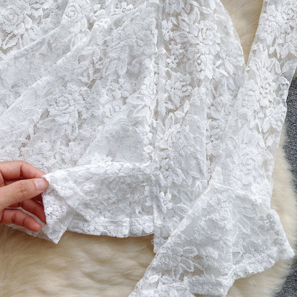 Wisteria Lace Bell-Sleeve Dress